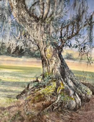 A painting of a large tree